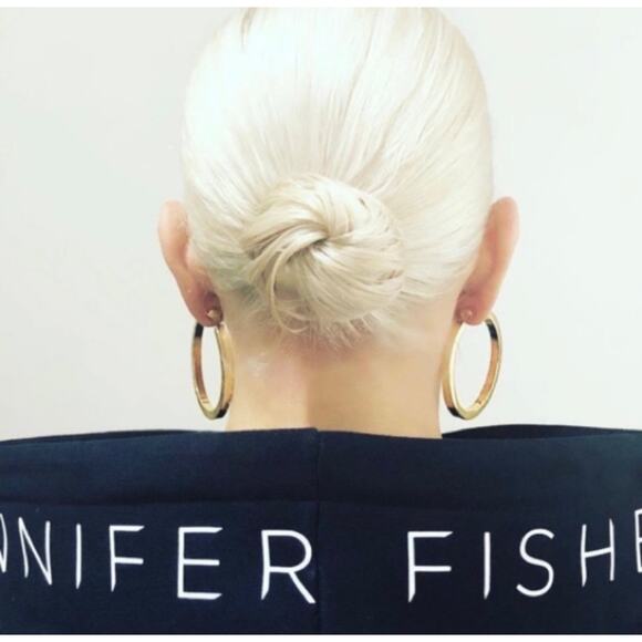 Jennifer Fisher Spell Out Oversized Black Hoodie Hoody Sweatshirt Pullover Small - Picture 2 of 11